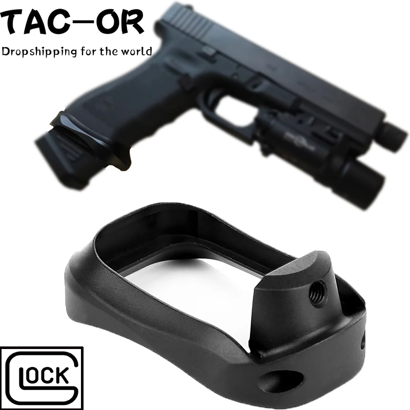 

Tactical CNC Glock Plus Magwell Speed Loader Magazine Base Pad Grip Adapter for Hunting Glock 17 22 24 31 34 35 37 Gen 1-4
