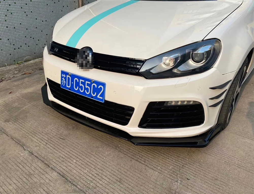 ABS черный передний бампер спойлер для подбородка разветвители откидные фартуки