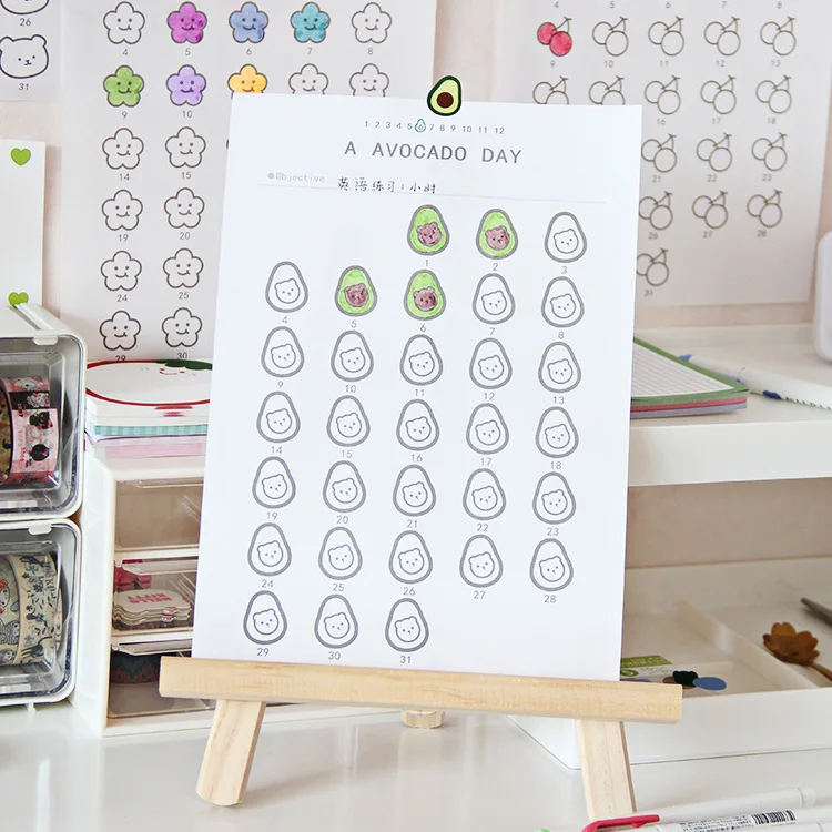 SIXONE Ins мультфильм Симпатичные Фрукты Цветок календарный план Бумага студентов в