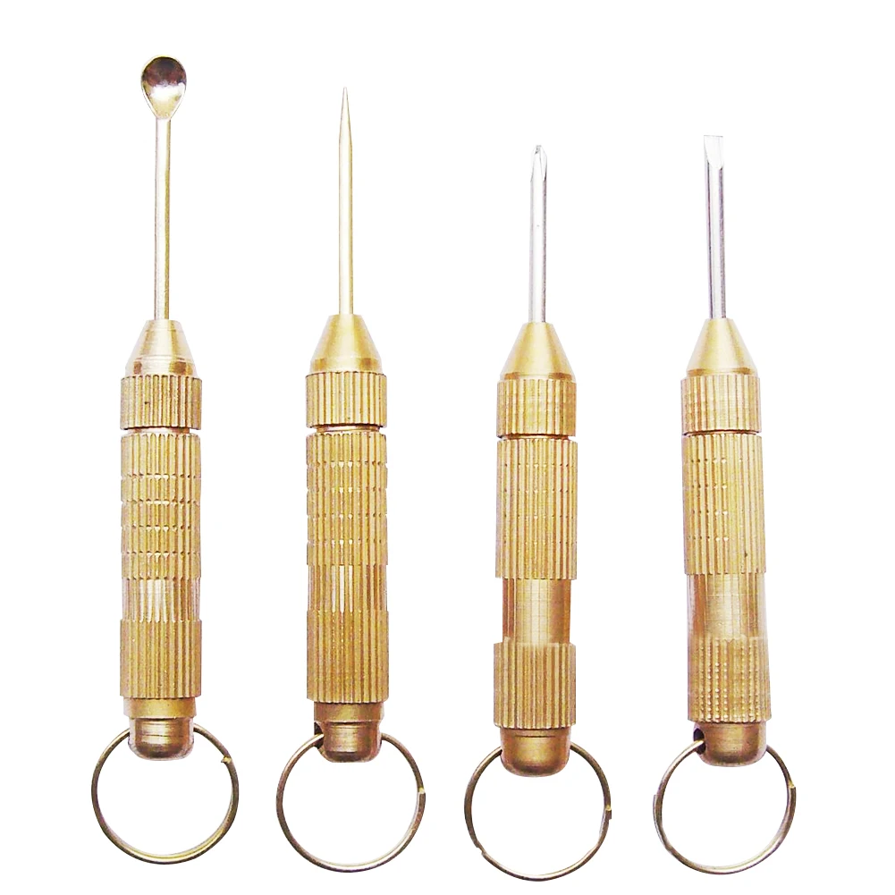 

4 in 1 Mini Multification Screwdriver Set Portable Toothpick Ear Pick Keychain Screwdriver Slotted Phillips DIY Hand Tool
