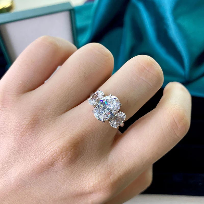 

Luomansi Luxury 100% 925 Sterling Silver Created Moissanite Gemstone Wedding Engagement Diamonds Ring Fine Jewelry Wholesale