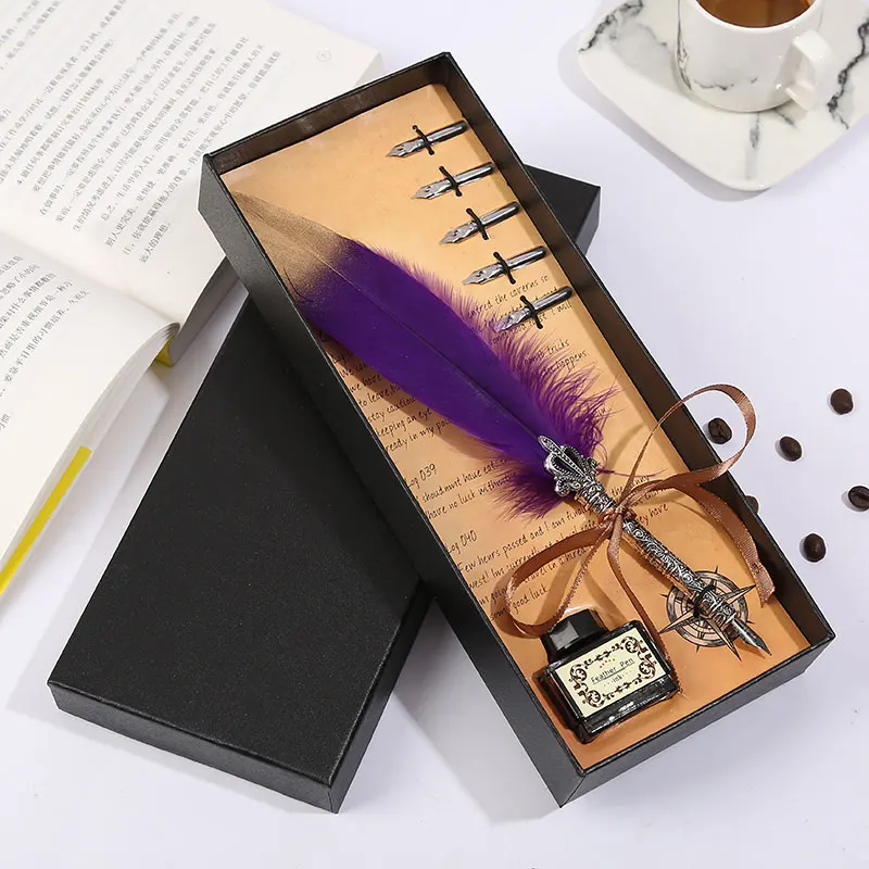 Ручка с золотыми перьями и спреем для каллиграфии | Канцтовары офиса дома