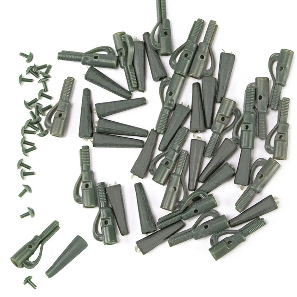 

50Pcs Fishing Terminal Tackle Safety Lead Clips with Pins Tail Rubber Tubes Carp Fishing Tackle Tools