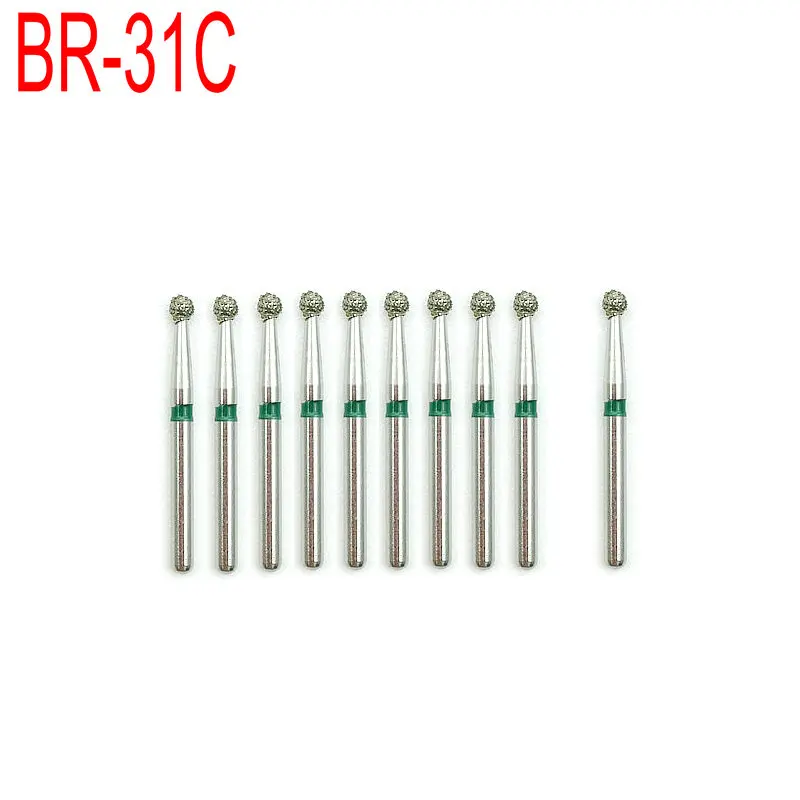 100 шт/10 коробок зубные высокоскоростные буры алмазная полировка BR серии 1 6 мм