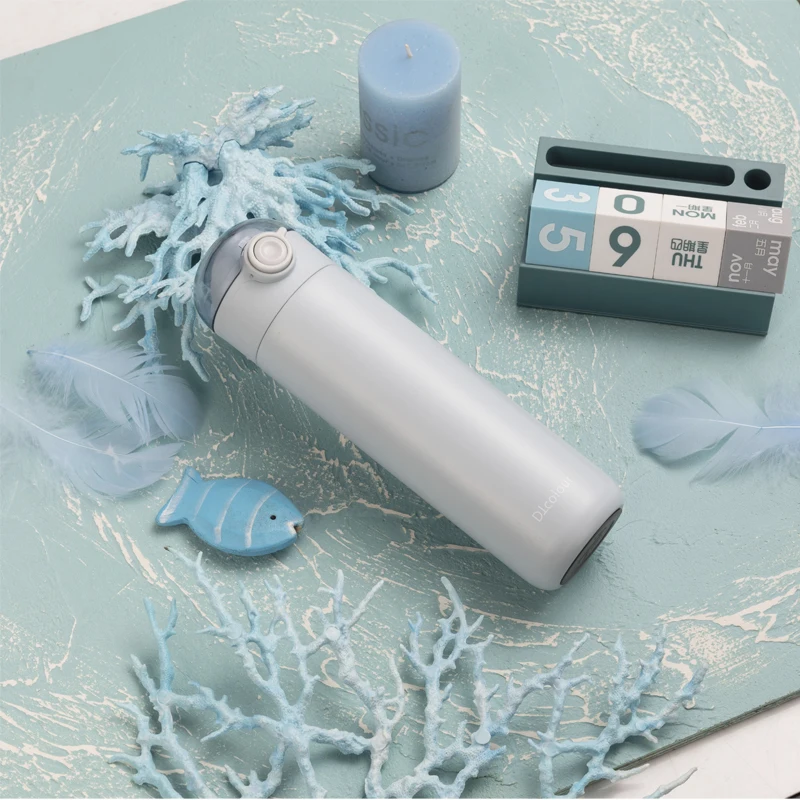 PAN New Design Double Wall Stainless Steel Vacuum Flasks Thermos Cup Coffee Tea Milk Travel Mug Thermo Bottle Gifts Thermocup - Цвет: Light Blue