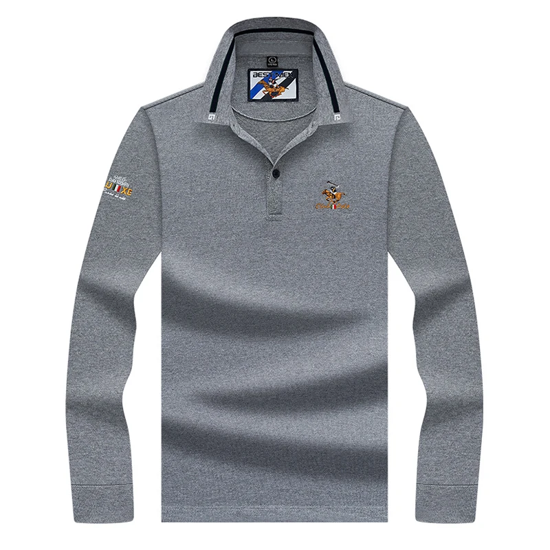 Мужская брендовая модная Однотонная рубашка-поло UAICESTAR с 3D вышивкой Повседневная