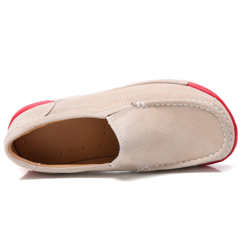 Мокасины женские из натуральной кожи удобные кроссовки на платформе без