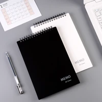 classic a5 b5 80 sheets spiral notebook white black stationery waterproof plastic cover horizontal line book office supplies