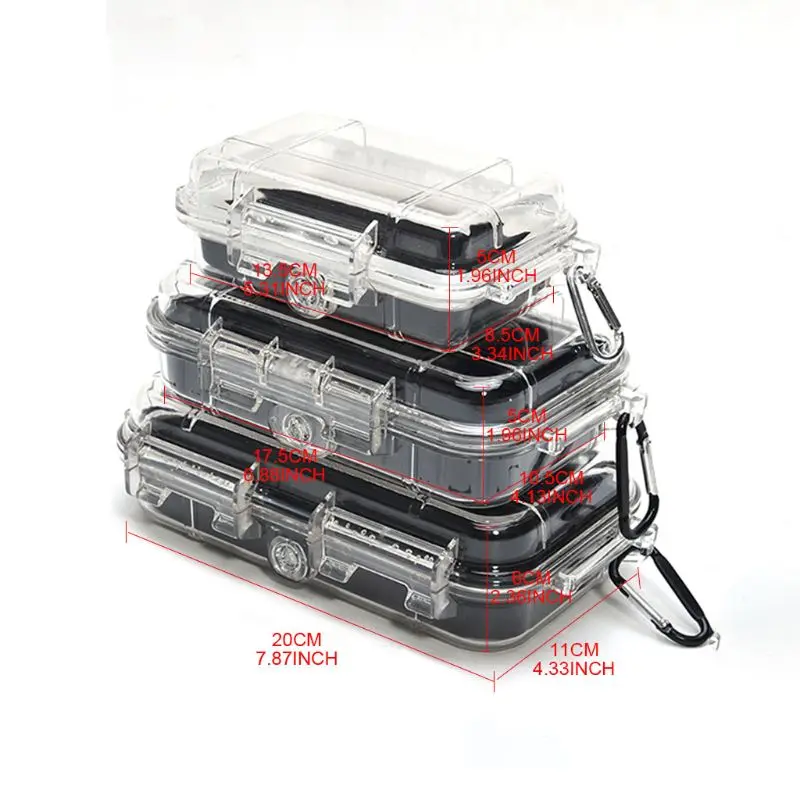 

Multipurpose Waterproof Storage Case Shockproof Plastic Container Outdoor Carry Box Electronic Gadgets Airtight Survival