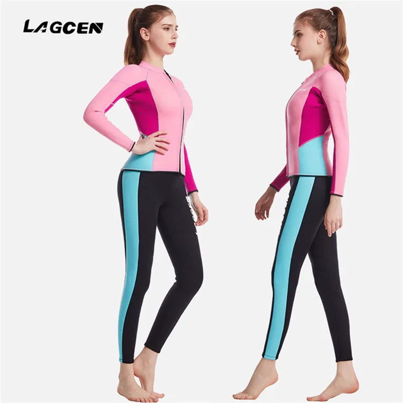 

Layers 2.5mm Neoprene Women's Law Long Mouths Dive Pack Women's Surfs Snorkeling 2 Delicious Set Winter Thermal Batsuit