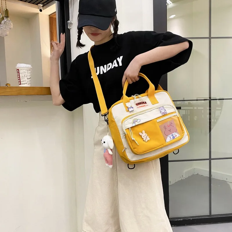 

Kawaii Preppy Style Backpack For Teenage Girl Portable Multifunctional Travel Shoulder Bags Female Laptop Schoolbag Backpacks