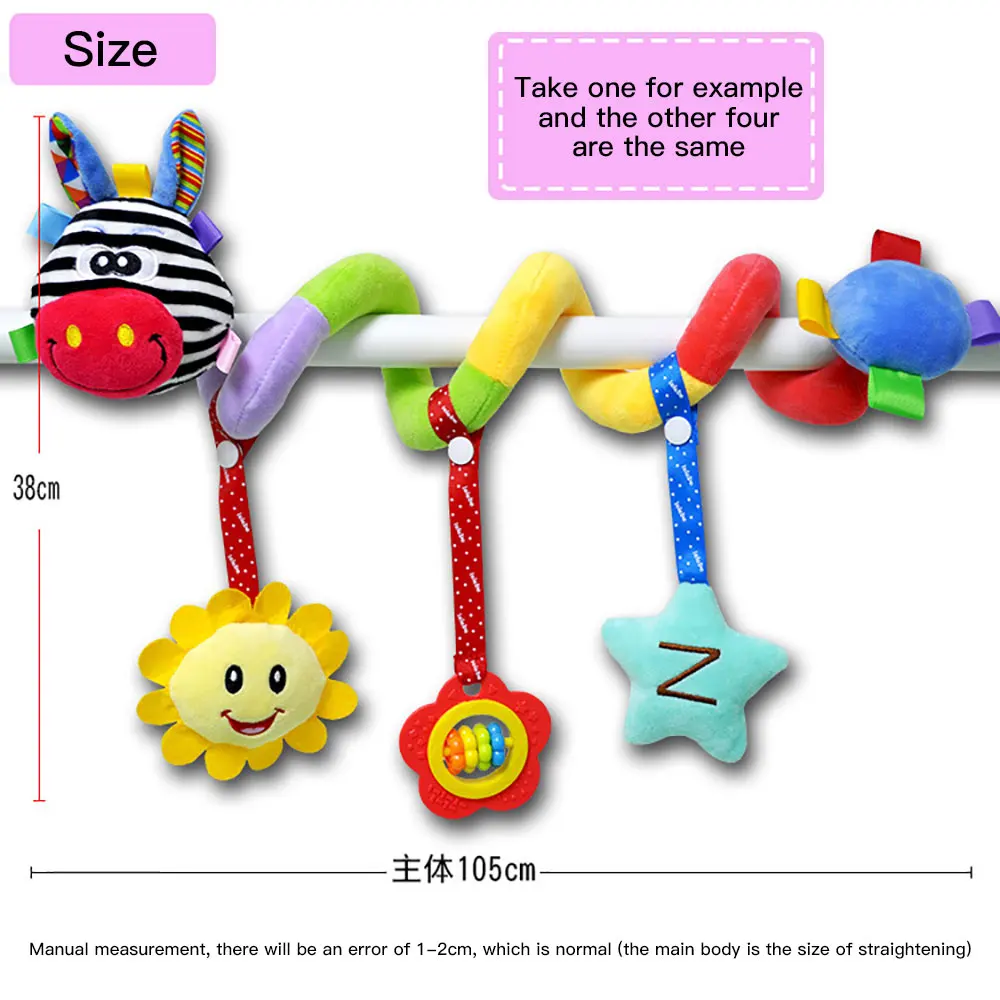 

Cute Infant Toys Baby Crib Revolves Around The Bed Stroller Playing Toy Lathe Hanging Rattles Mobile For Boys Girls Toy Gift