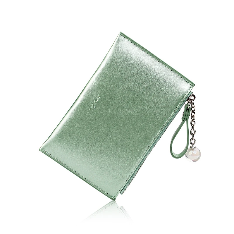 

Pearlescent Leather Small Wallet Women Luxury Brand Mini Women Wallets Female Short Coin Zipper Purse Credit Card Holder
