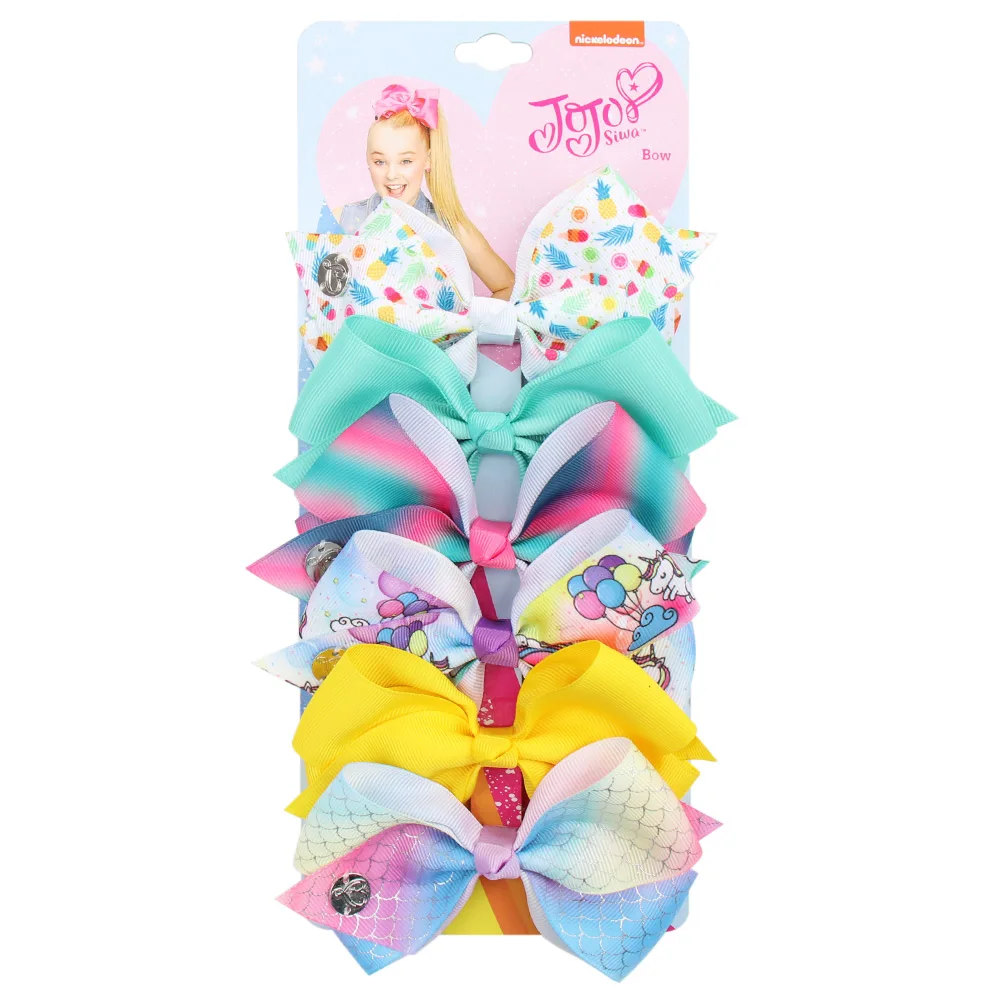 1 комплект 6 шт. 5 дюймовые радужные весы JoJo Siwa с принтом бантов в виде единорога