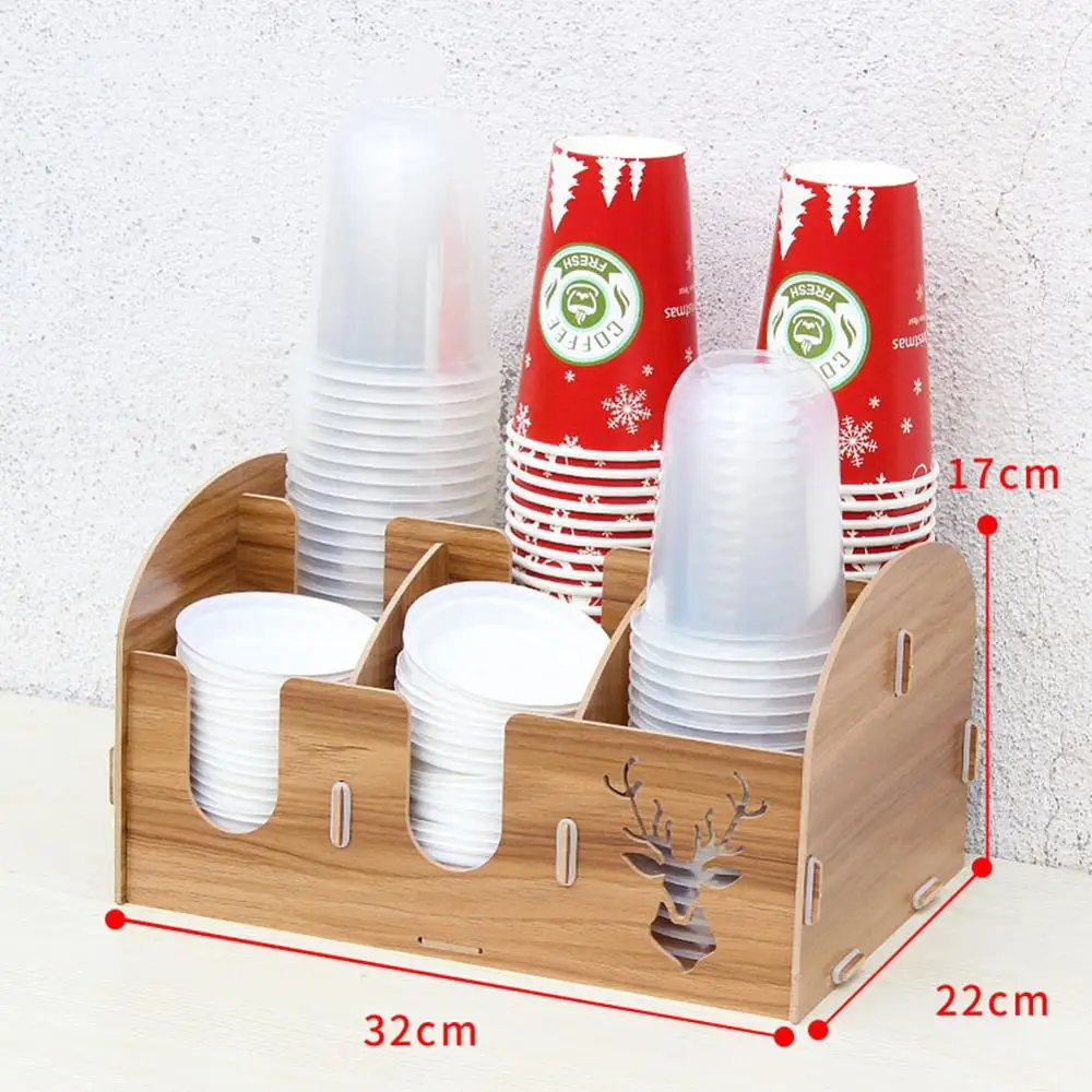 Деревянные разноотделения для кофейных напитков бумажных стаканчиков крышек и