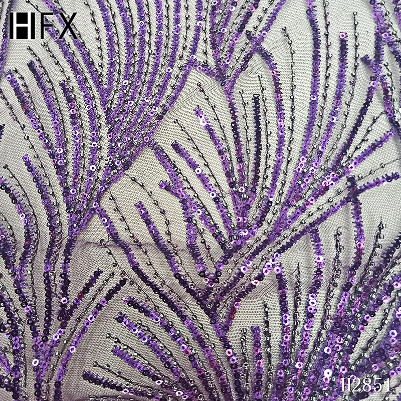 HFX новейшая темно-синяя индийская вышивка тюль кружево вечернее платье французская кружевная ткань Африканская Высококачественная блестящая Сетка кружево X888-9