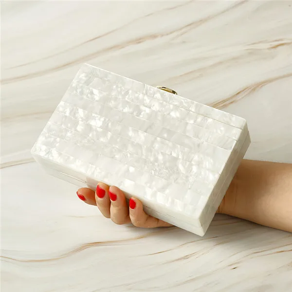 Acrylic Clutch Bag Bolsa Feminina Luxury Handbags Women Crossbody Bags For Designer Bolsos Mujer Sac A Main Drop Shipping - Цвет: pearl white