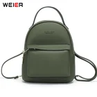 Рюкзак женский WEICHEN, кожаный, компактный, с отделением на плечо