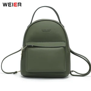 Рюкзак женский WEICHEN, кожаный, компактный, с отделением на плечо
