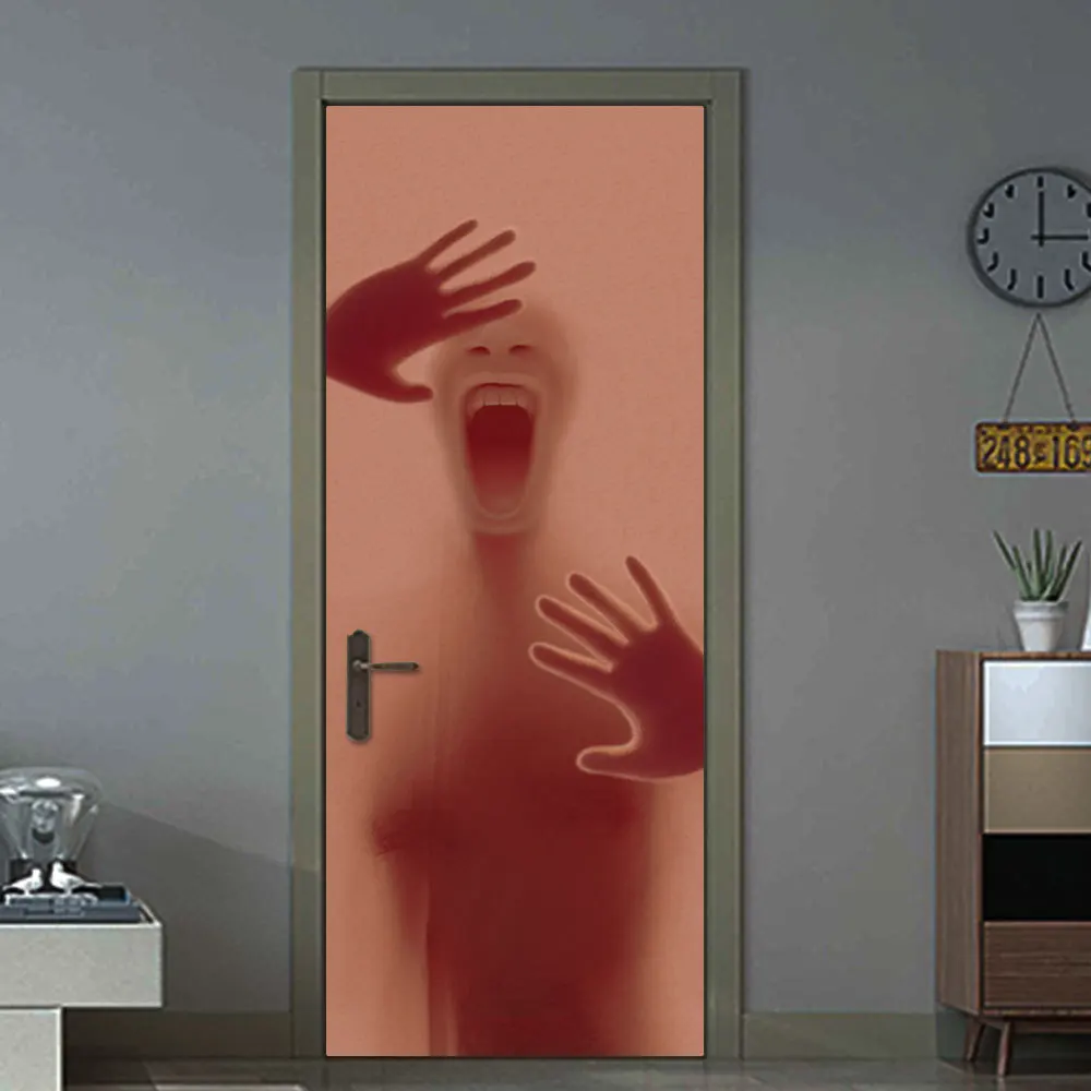 2 шт стикер на дверь в стиле Хеллоуин из стекла фото ужасов креативная 3d наклейка