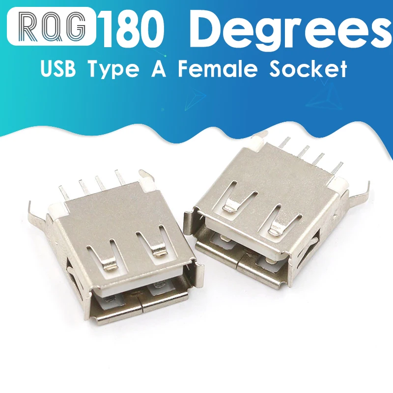 

Гнездо USB типа А вертикальное, 4 контакта, 180 градусов, 10 шт.