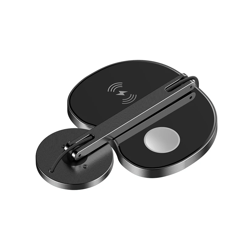 

Portable 3-in-1 Qi Wireless Charger 15W Fast Charging For iPhone 12/12 Mini/12 Pro/12 Pro Max Double Folding Stand