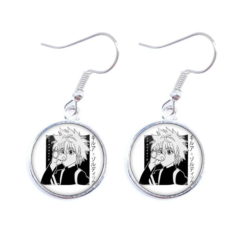 Anime HUNTER X GON·FREECSS Killua Zoldyck Cartoon Pattern Glass Dome Cabochon Drop Earrings Jewelry Fans Gift |