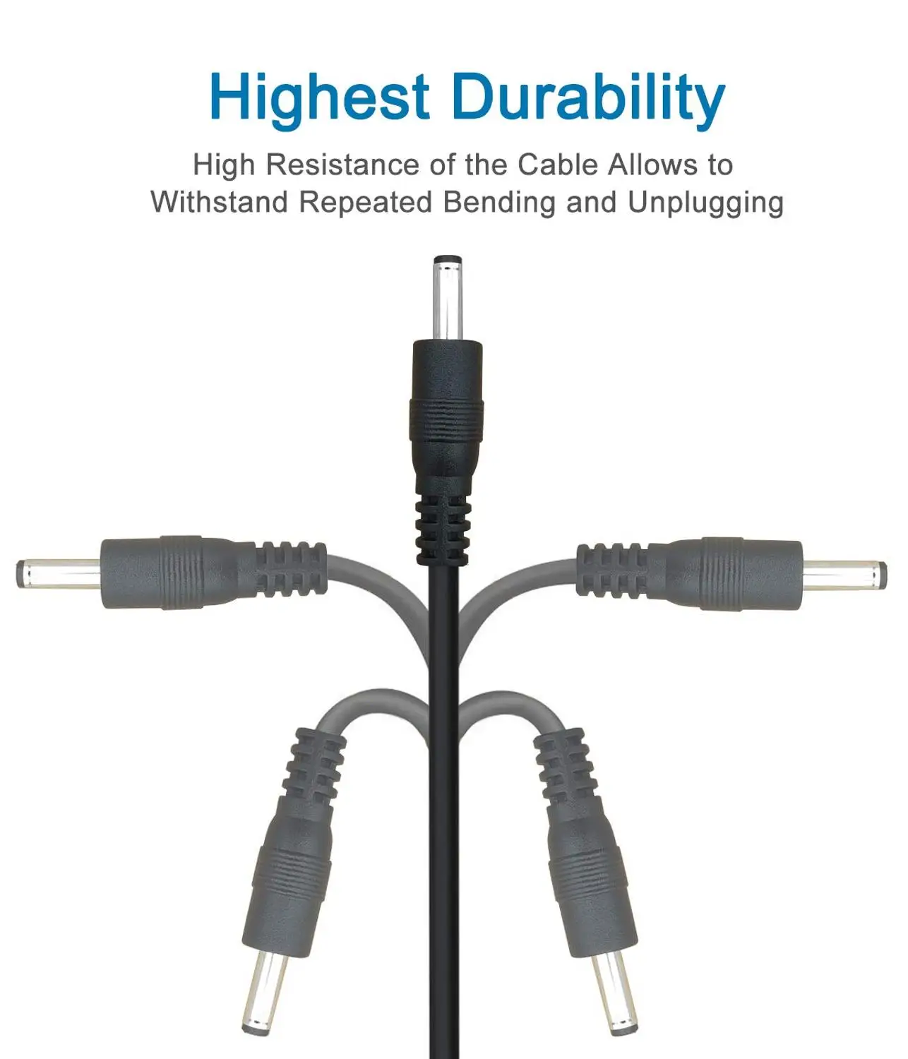 USB 2 0 A штекер в постоянный ток 5 5x2 1 мм 24AWG DC разъем для зарядки Цилиндрический