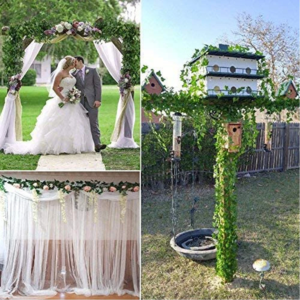

12 Pack Artificial Ivy Fake Greenery Leaf Garland Plants Vine Foliage Flowers for Wedding Garden Home Kitchen Office Wall Decor