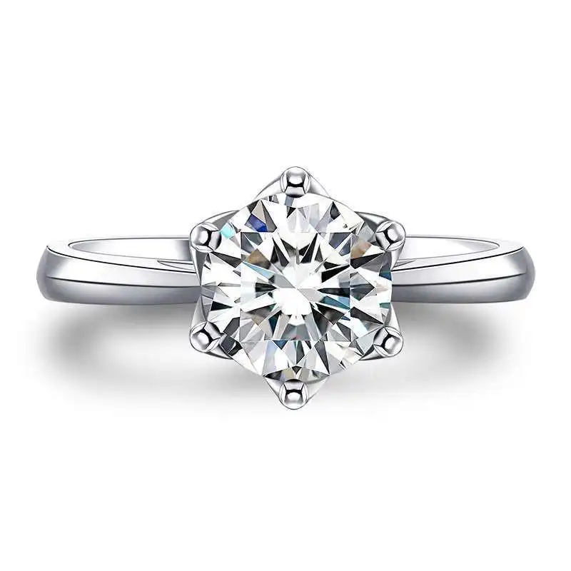 descuento anillo de diamante pequeño laboratorio femenino de lujo Plata de Ley  auténtica anillo de compromiso anillos de bod