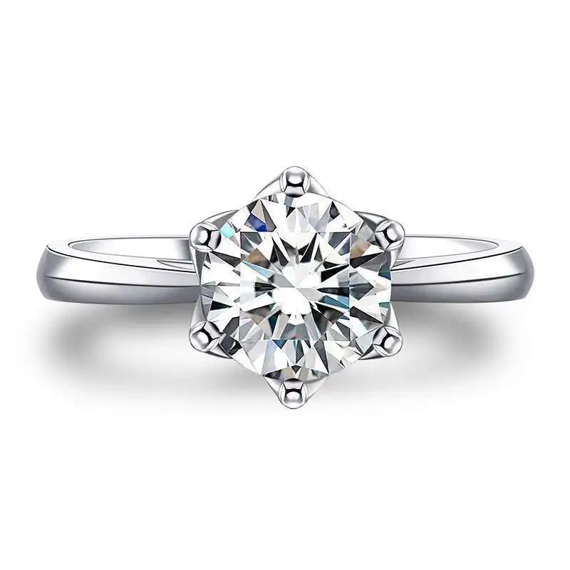 Descuento anillo de diamante pequeño laboratorio femenino lujo Plata Ley auténtica compromiso anillos bod | Украшения и