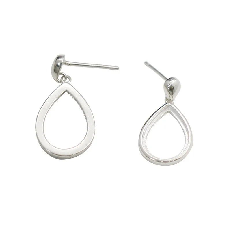 YBjewelry 925 пробы серебряные серьги гвоздики с Каплевидным ободком базовые