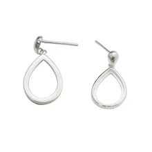 YBjewelry 925 пробы серебряные серьги гвоздики в форме капли базовые