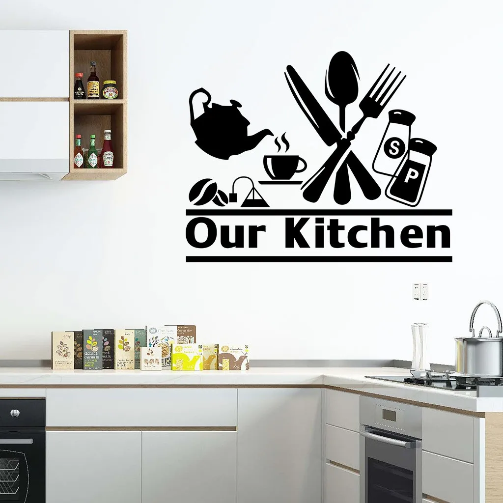 Новый Кухня приятного аппетита стены Стикеры DIY Ножи и вилка съемный памятная