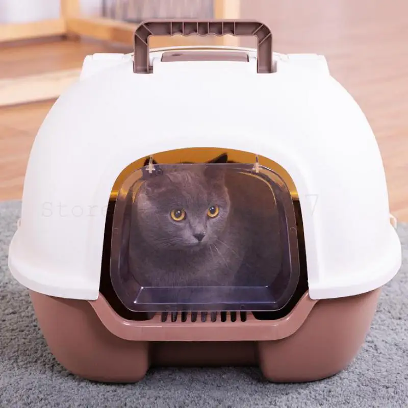 Полностью закрытый Большой двухслойный туалет для кошек маленькая песочница