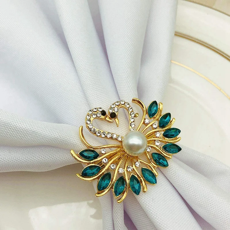 

6 Pack Valentine'S Day Napkin Rings, Wedding Peacock Napkin Rings, Table Decorations for Valentine'S Day Wedding