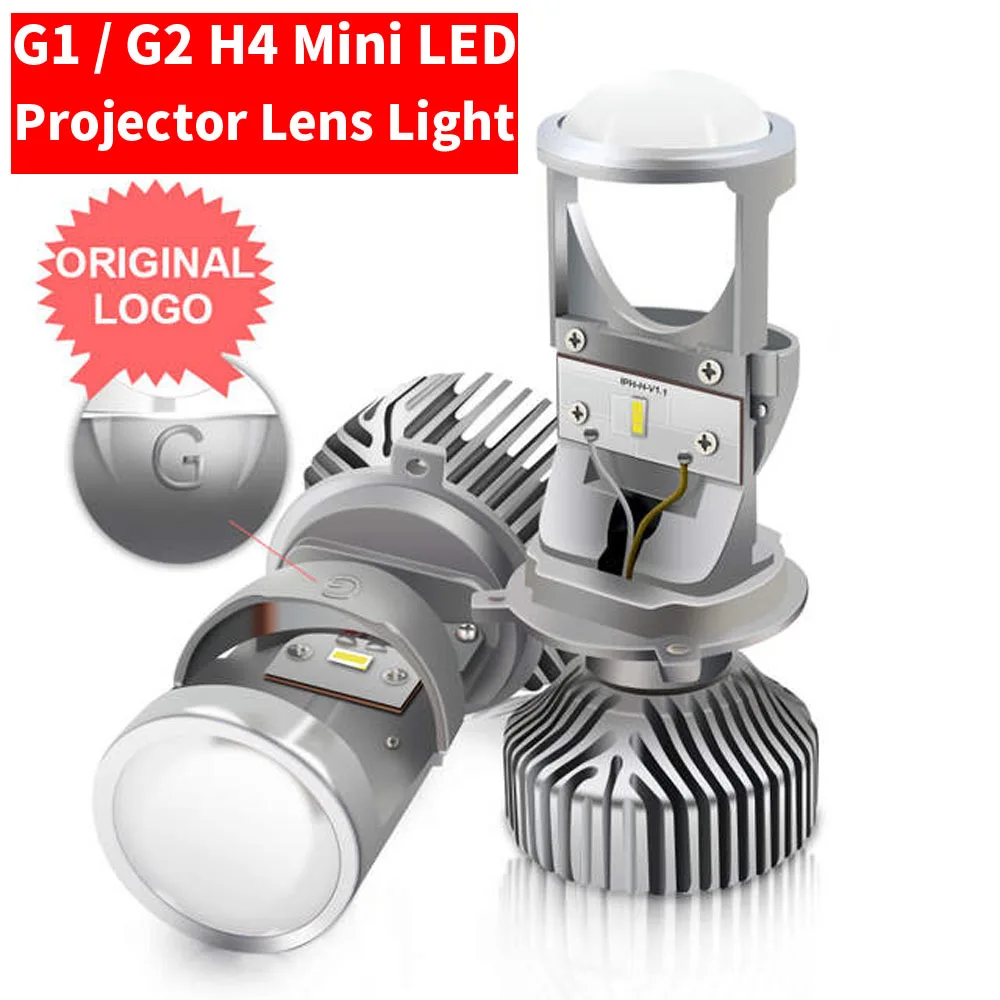 

2PCS H4/9003/HB2 G1 / G2 Mini LED Lens Lamp High/dipped Beam Projector Car Motorcycle Headlight Bulbs 6000K Fanless 40W 8000LM