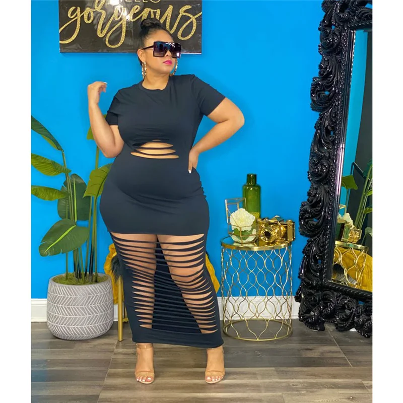 

2022 Dress Women Summer Elegant Sexy Long Red Dresses Plus Size Hollow Out High Waist Bodycon Dress Wholesale Dropshipping