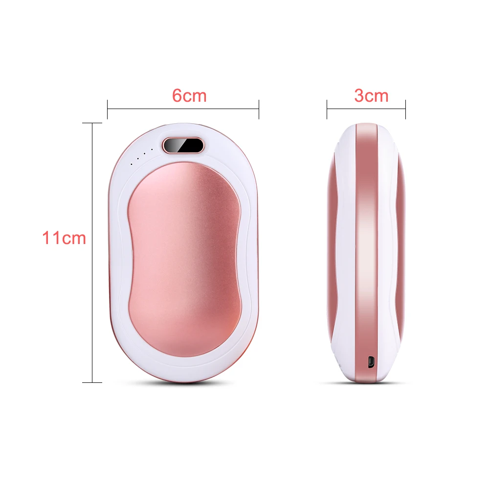 

8-12h 10000mAh 4 In 1 USB Rechargeable Electric Hand Warmer Double-Side 5s Heating Mini 5V Long-Life Pocket Power Bank Warmer