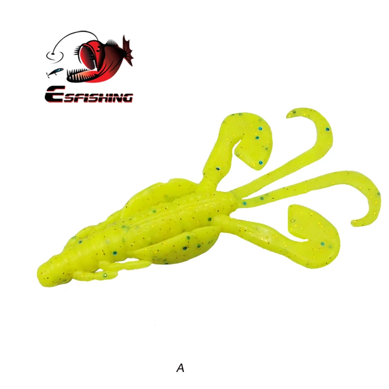A Esfishing Craw рыболовные приманки 6 шт. 9 см/6,2 г огромные щупальца рыболовные приманки для карпа Мягкая приманка для рыбалки Реалистичная креветка Isca Artificiais - Цвет: A