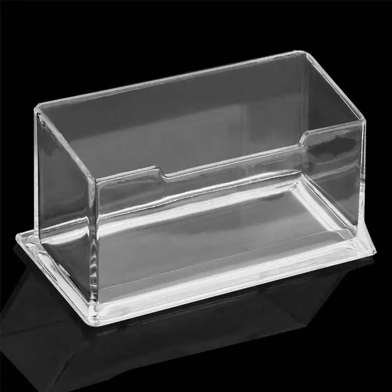 

Clear Desktop Business Card Holder Display Stand Acrylic Plastic Desk Shelf Stand Card Storage Box