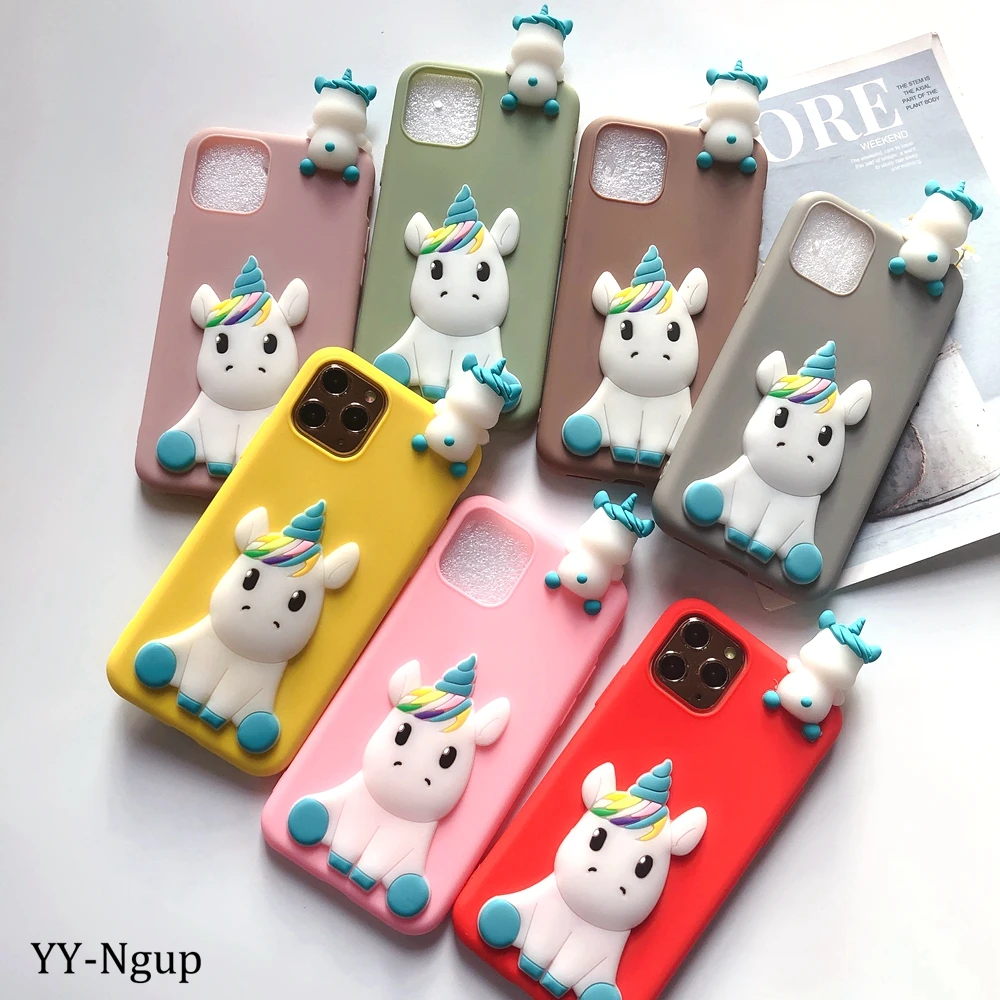 Y5 2018 Huwai Y6 Y7 Y9 Prime 2019 Чехол DIY Kawaii Единорог Игрушка Силиконовый чехол для Huawei P Smart Z Pro