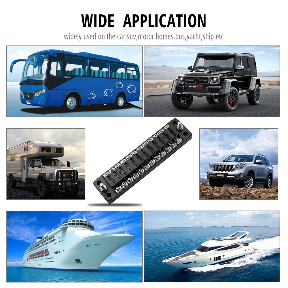 12 способ DC12V 32V Автомобильная лезвие блок держатель с гайкой терминала