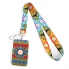 PF144 Dongmanli Йога Мандала автомобильный брелок для ключей с Ремешок Для Ключей ID карты ТРЕНАЖЕРНЫЙ зал Мобильный телефон ремни держатель значка DIY вешалка шнур Lariat