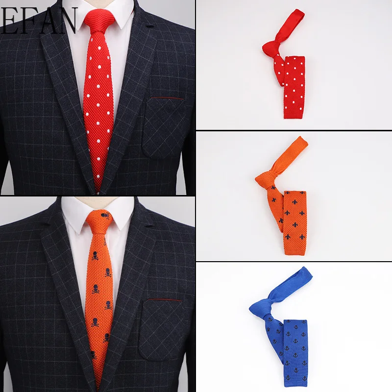 48 стиль 5 см мужские вязаные галстуки для отдыха с обычной звездой в горошек