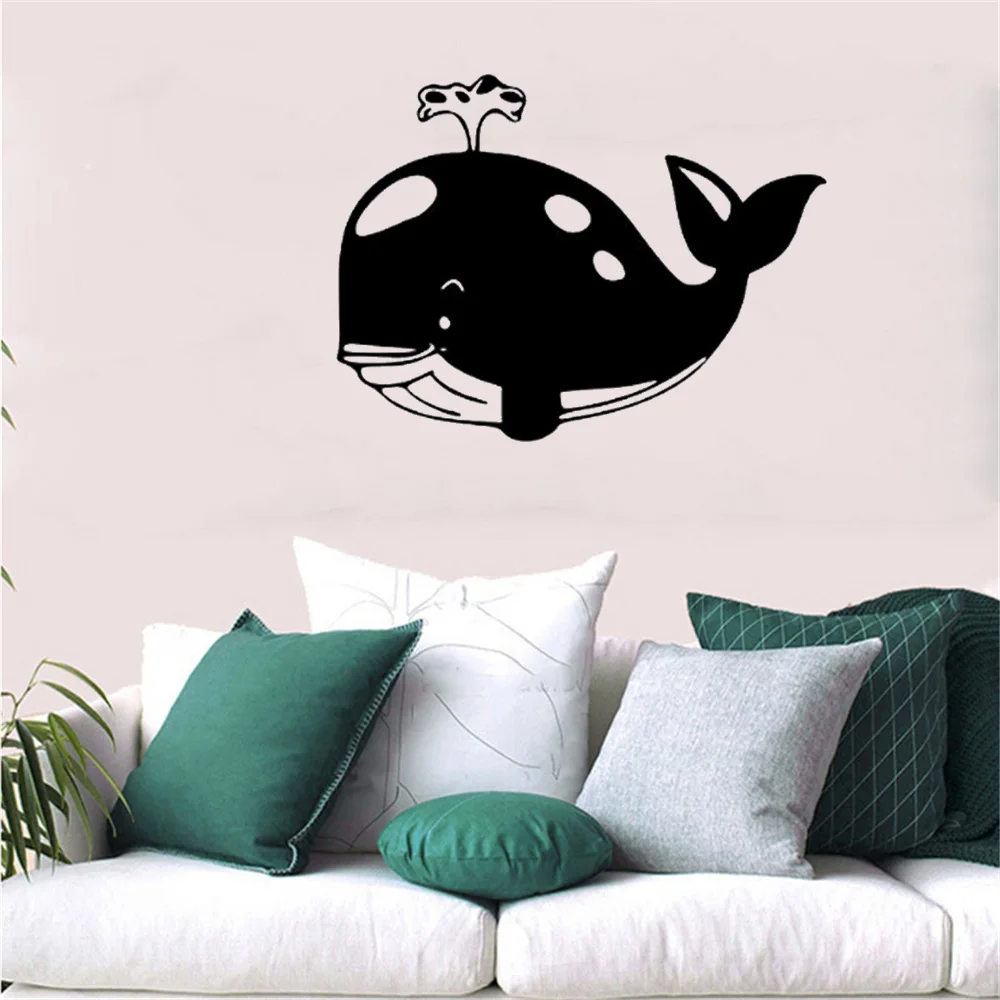 Кит водная настенная наклейка морская фотография для ванной комнаты детской