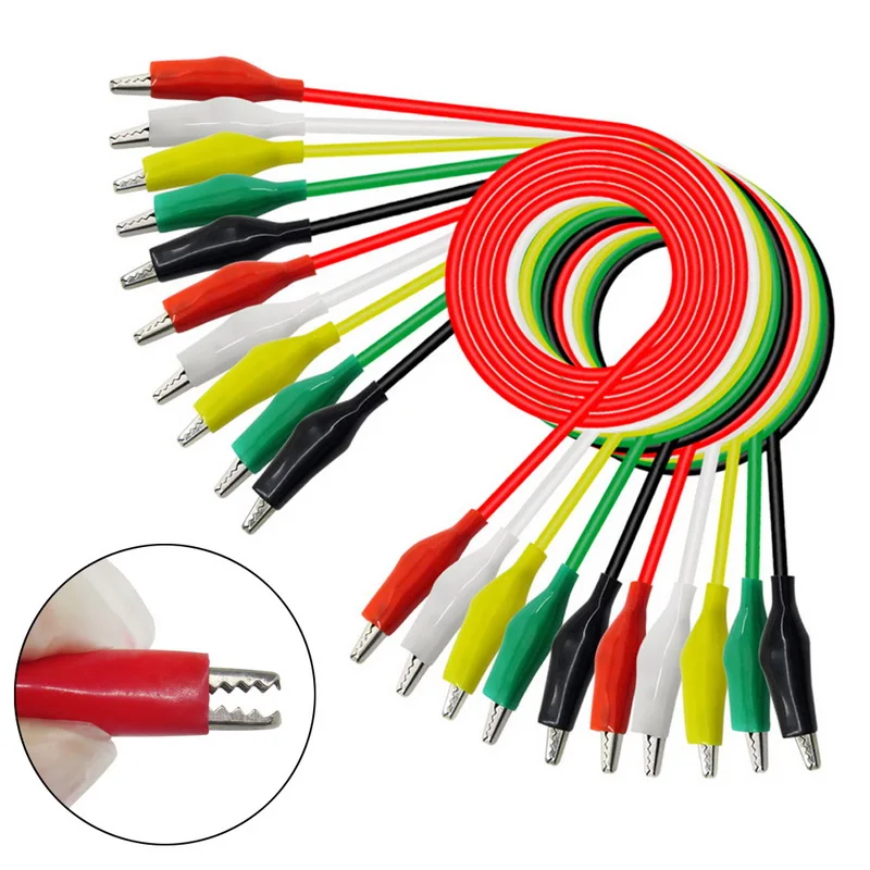 

P1025 10pcs Alligator Clips Electrical DIY Test Leads Alligator Double-ended Crocodile Clips Clip Test Jumper Wire