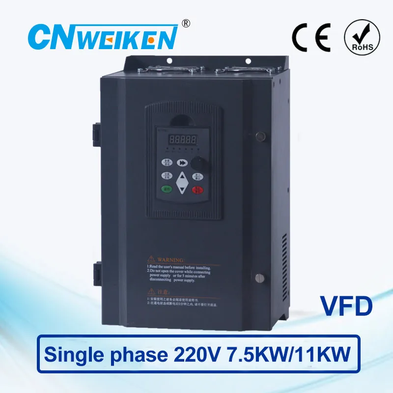 Векторный Преобразователь частоты 7.5kw/11kw однофазный 220V до Трехфазный VFD инвертор