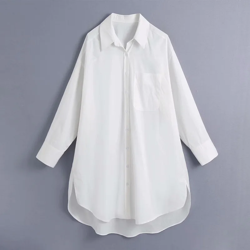 

Vogue Casual Women Turn-down Collar Blouse Tide Spring-autumn Fashion Ladies High Street Shirt Female Solid Color Loose Shirt