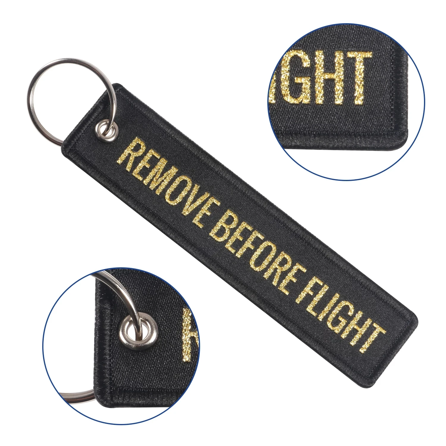 

1 PCS Woven Jewelry Key Tag Label Embroidery Keychains Remove Before Flight Crew Pilot Key Chain for Aviation Gifts